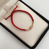 Pulsera tejida con cilindros y balines diamantados 5mm 4mm  Oro amarillo y Oro rosa 18k 0,75 Gr