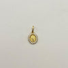 Dije Virgen milagrosa Castting blanco Oro amarillo 18k 0,85 Gr / 9,2 mm / 1,6 Cm