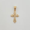 Dije cruz casting silueta diamantada Oro amarillo 18k 1,25 Gr / 2,6 Cm