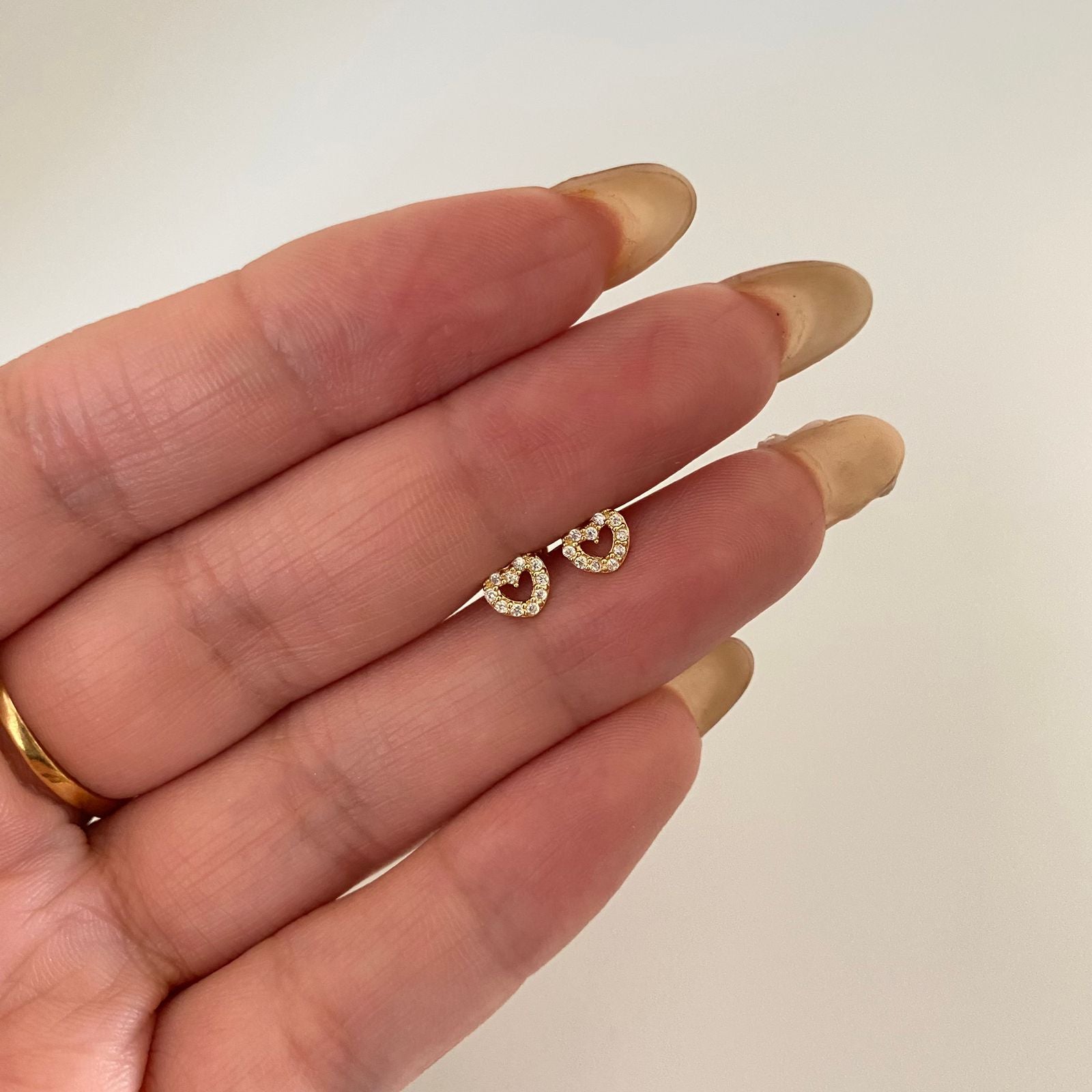 Topos corazón casting blanco Oro amarillo 18k 0,7 Gr / 5,5 mm