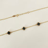 Cadena It aro seguido con trebol negro  Oro amarillo 18k +4 / 6,75 Gr / 1,2 mm / 44 Cm