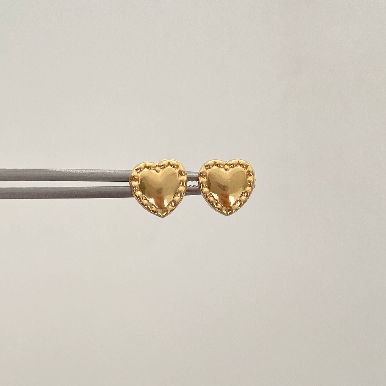 Topos corazon inflado borde diamantado  Oro amarillo 18k 0,75 Gr / 8,1 mm