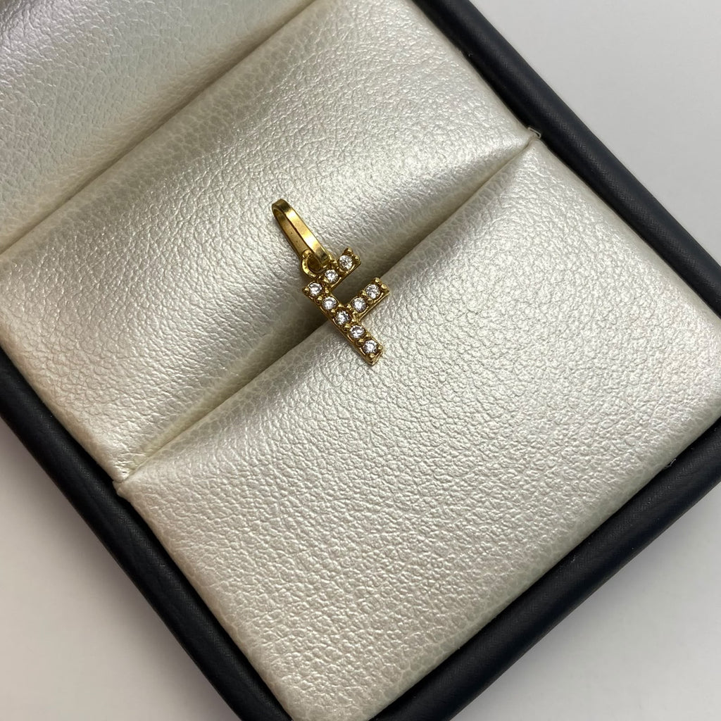 Dije Letra F Casting  Oro amarillo 0,4 Gr / 5,21 mm / 1 Cm