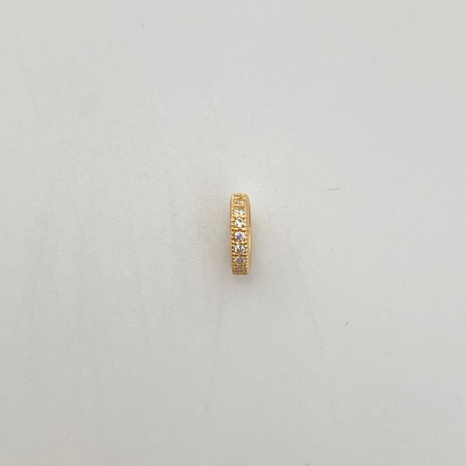 Herraje pasador delgado casting blanco Oro amarillo 18k 0,45 Gr / 0,6 Cm