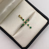 Dije cruz circones verdes Oro amarillo 18k 1,4 Gr / 15,62 mm / 3 Cm