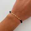 Pulsera tejida Gc Liso Negro Oro amarillo 18k 0,4 Gr
