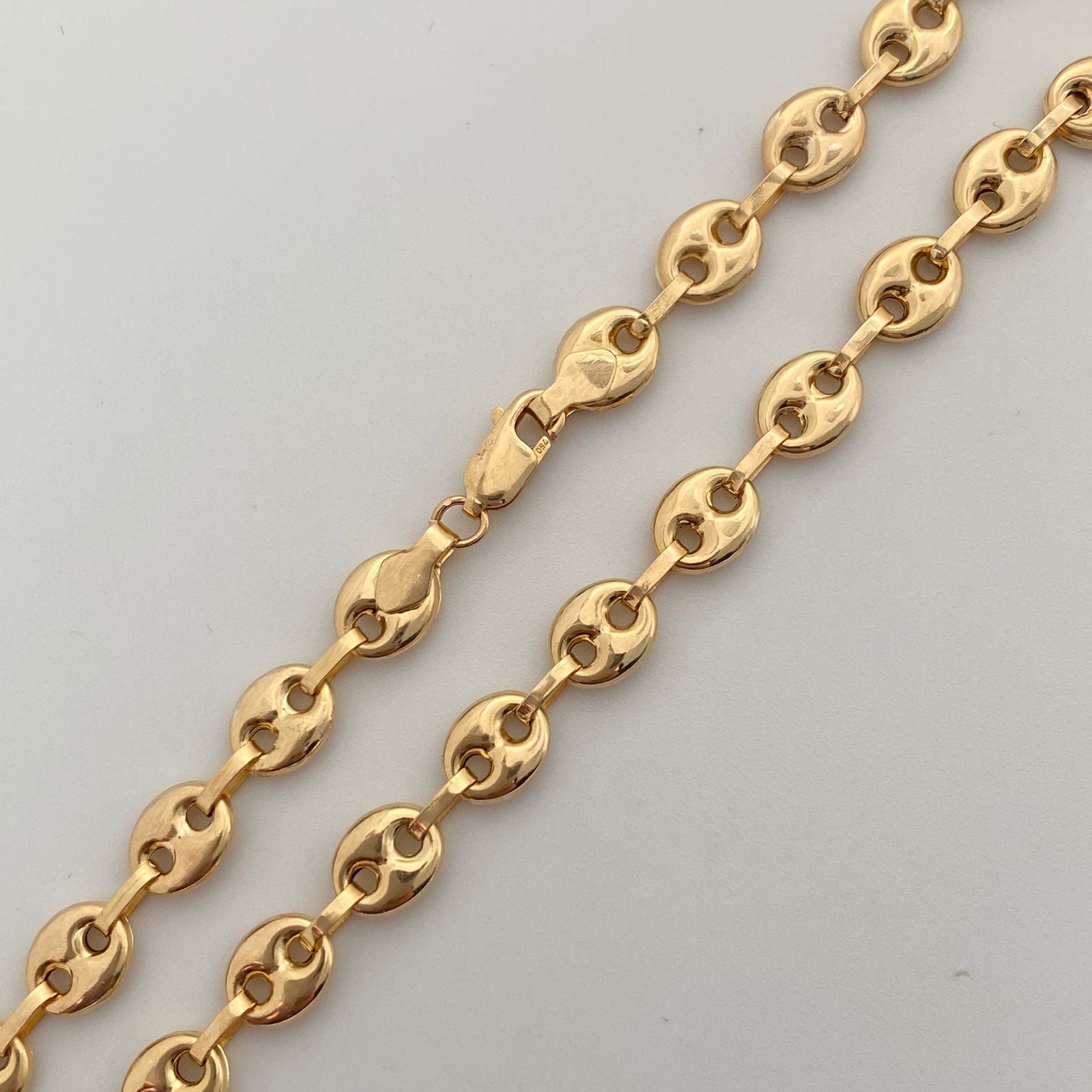 Cadena Gc liso Oro amarillo 18k 14,45 Gr / 6,4 mm / 60 Cm Broche 0,80