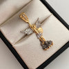Dije San Miguel Arcangel Silueta Oro amarillo y Oro blanco 18k 4,45 Gr / 17,0 mm / 3,1 Cm