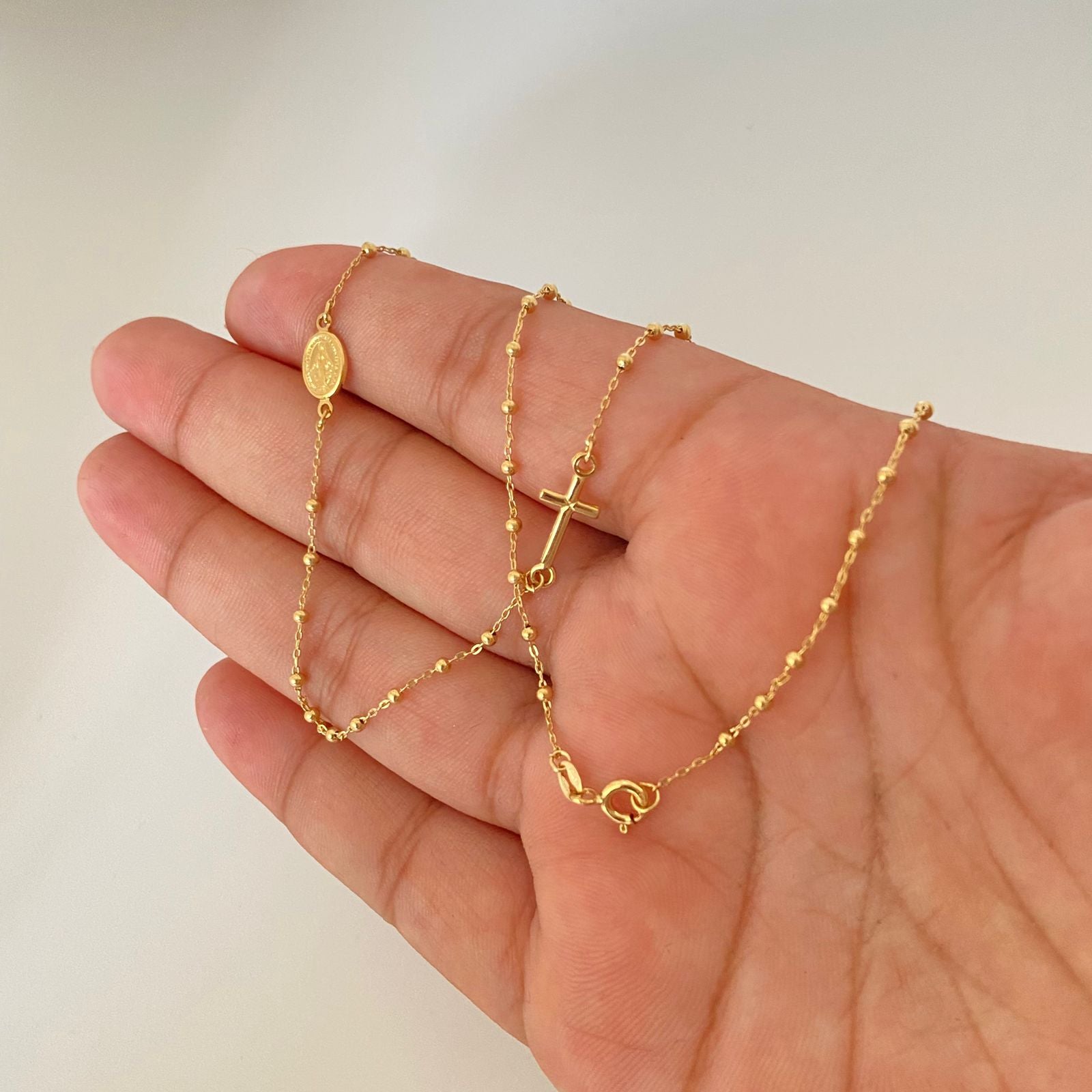 Rosario It liso  Oro amarillo 18k +4 / 3 Gr / 2 mm / 45 Cm