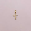 Dije Cruz circones blancos Oro amarillo 18k 0,73 Gr / 9,8 mm / 2,2 Cm