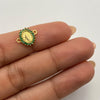 Herraje Virgen Milagrosa Casting Verde Oro amarillo 18k 0,8 Gr / 1,4 Cm