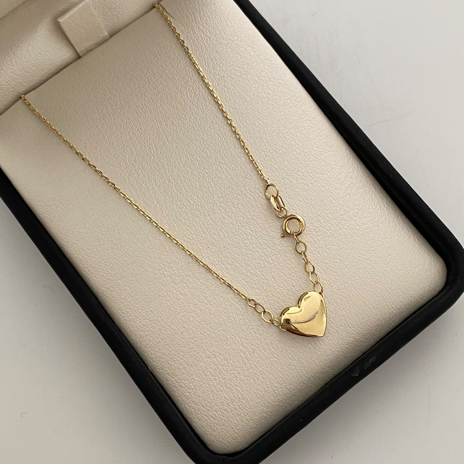 Cadena It Mini Rollon Dije corazon Pasante Oro amarillo 18k +4 / 2,4 Gr / 0,7 mm / 45 Cm