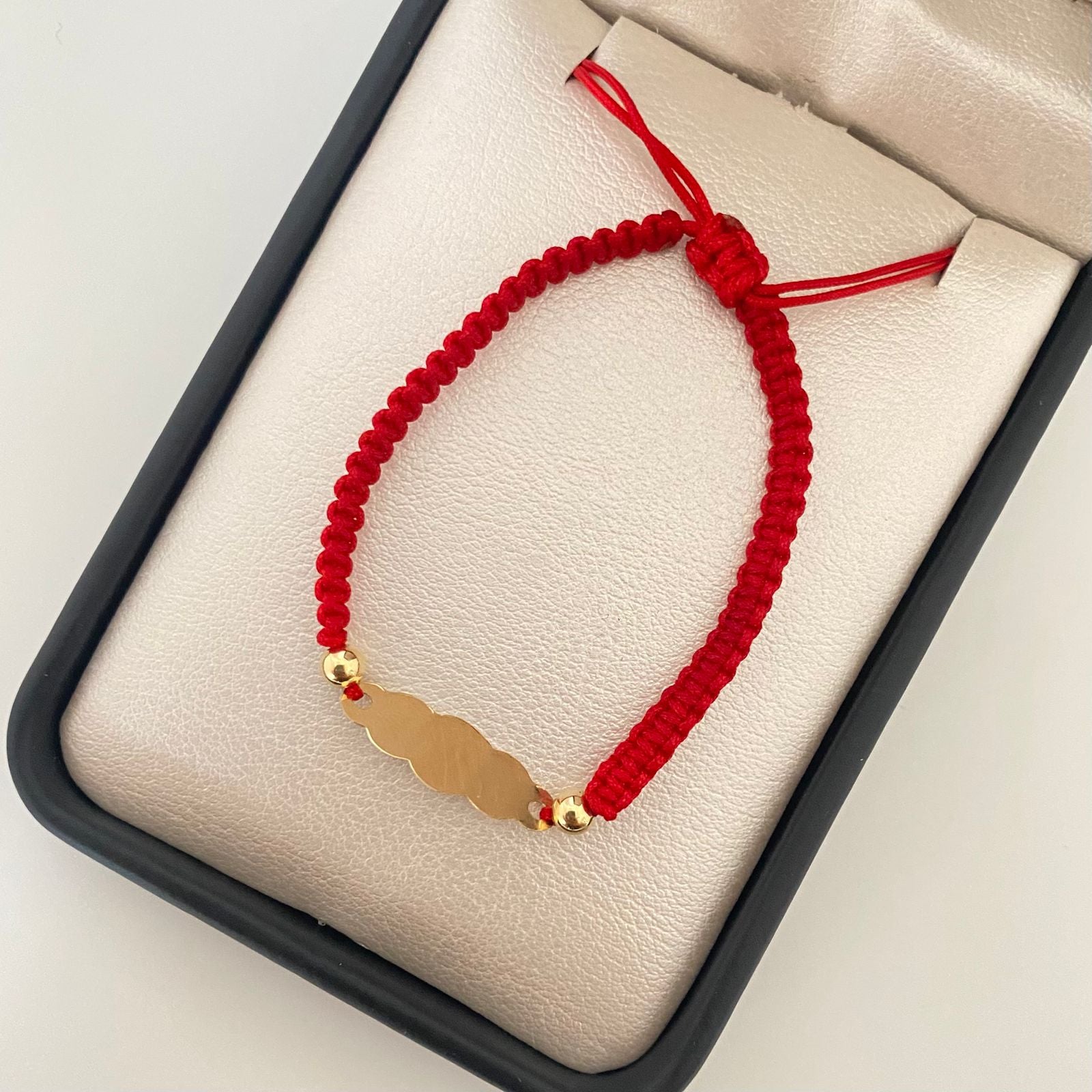 Pulsera tejida nube con balines #4 lisos  Oro amarillo 18k 0,6 Gr