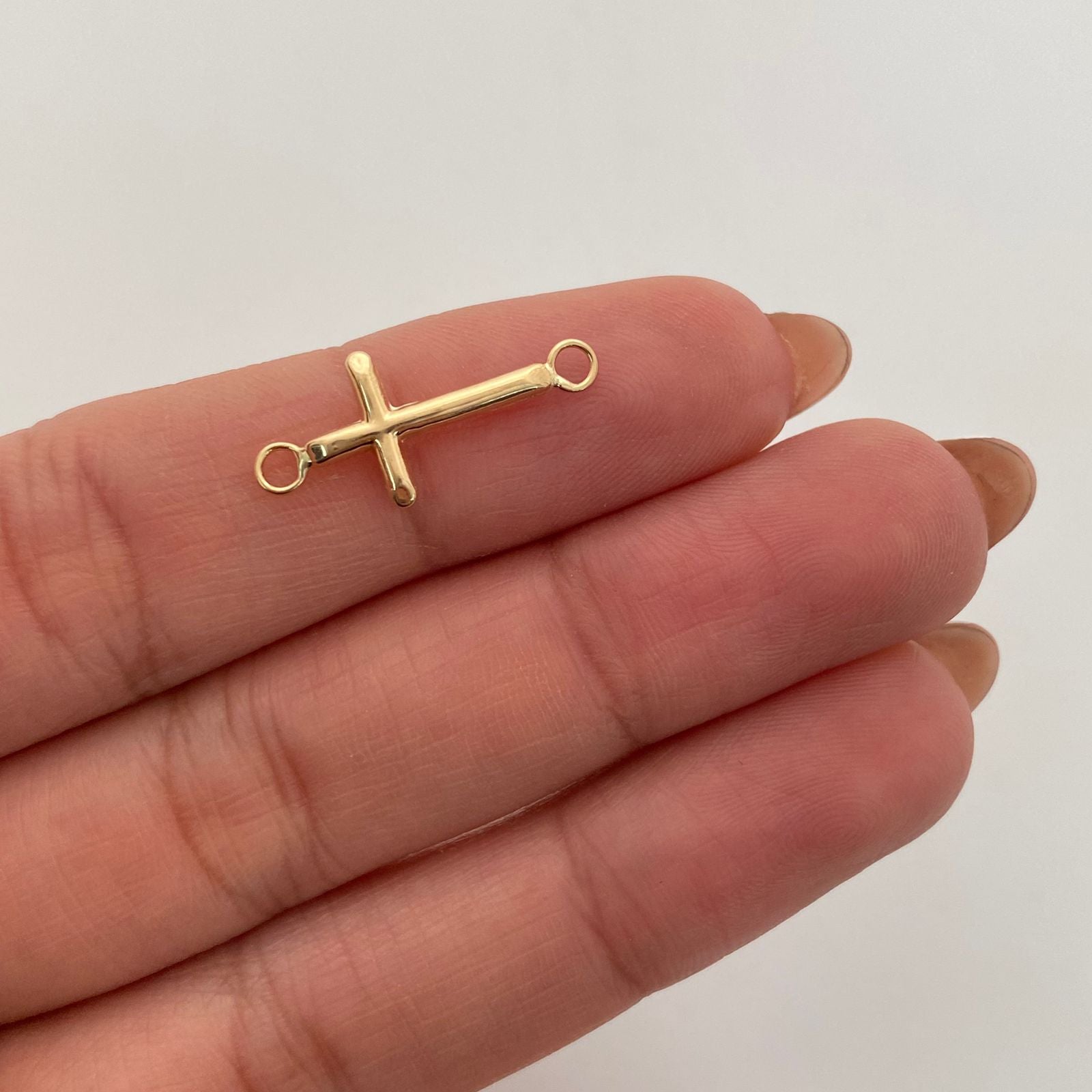 Herraje Cruz Tubular Oro amarillo 18k 3,2 Gr / 2,1 Cm