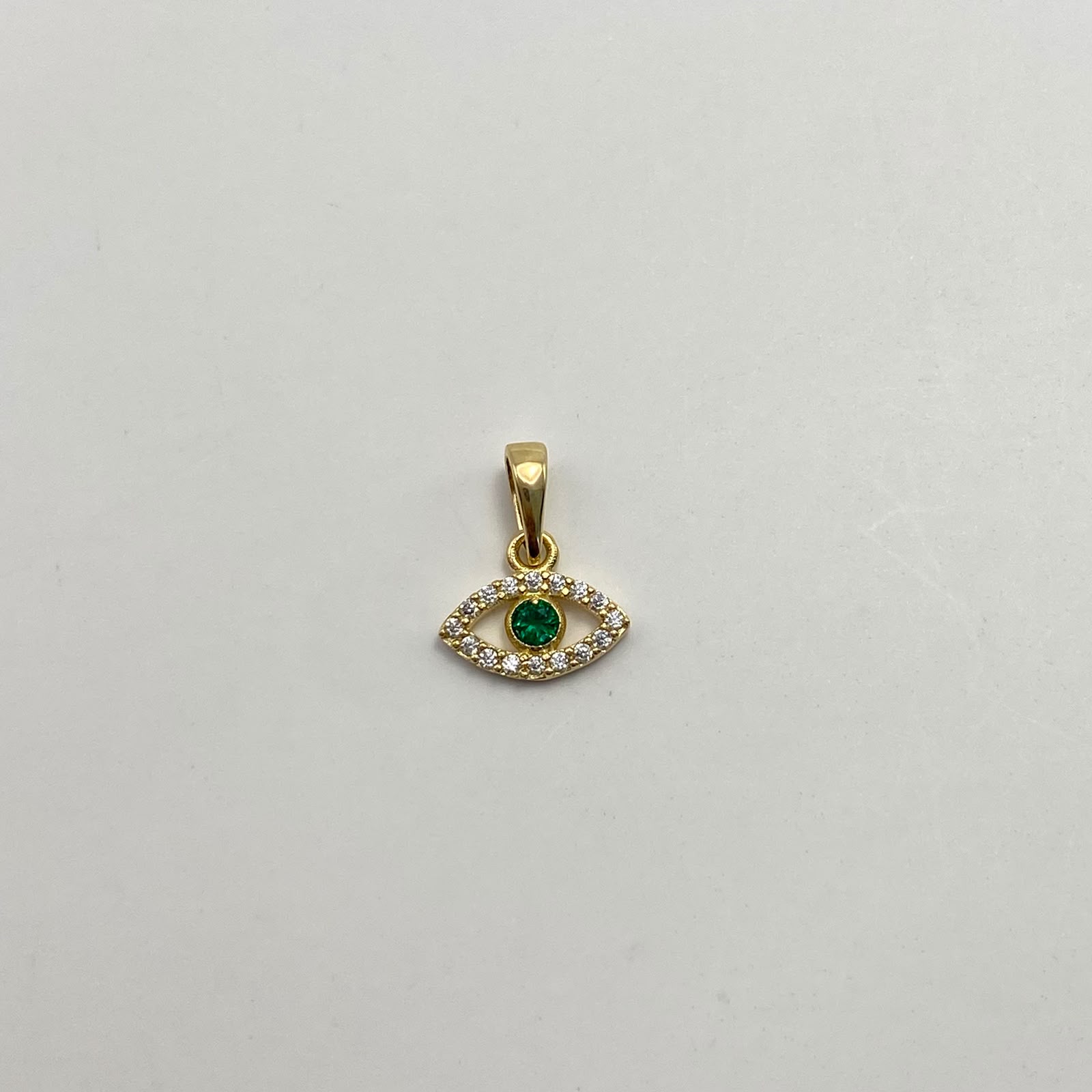 Dije Ojo turco circon azul Oro amarillo 18k 0,65 Gr / 10 mm / 1,2 Cm