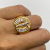 Anillo herradura cruz cristo Tres oros 18k / Talla 10 1/4 / 7,20 Gr / 4,36 mm
