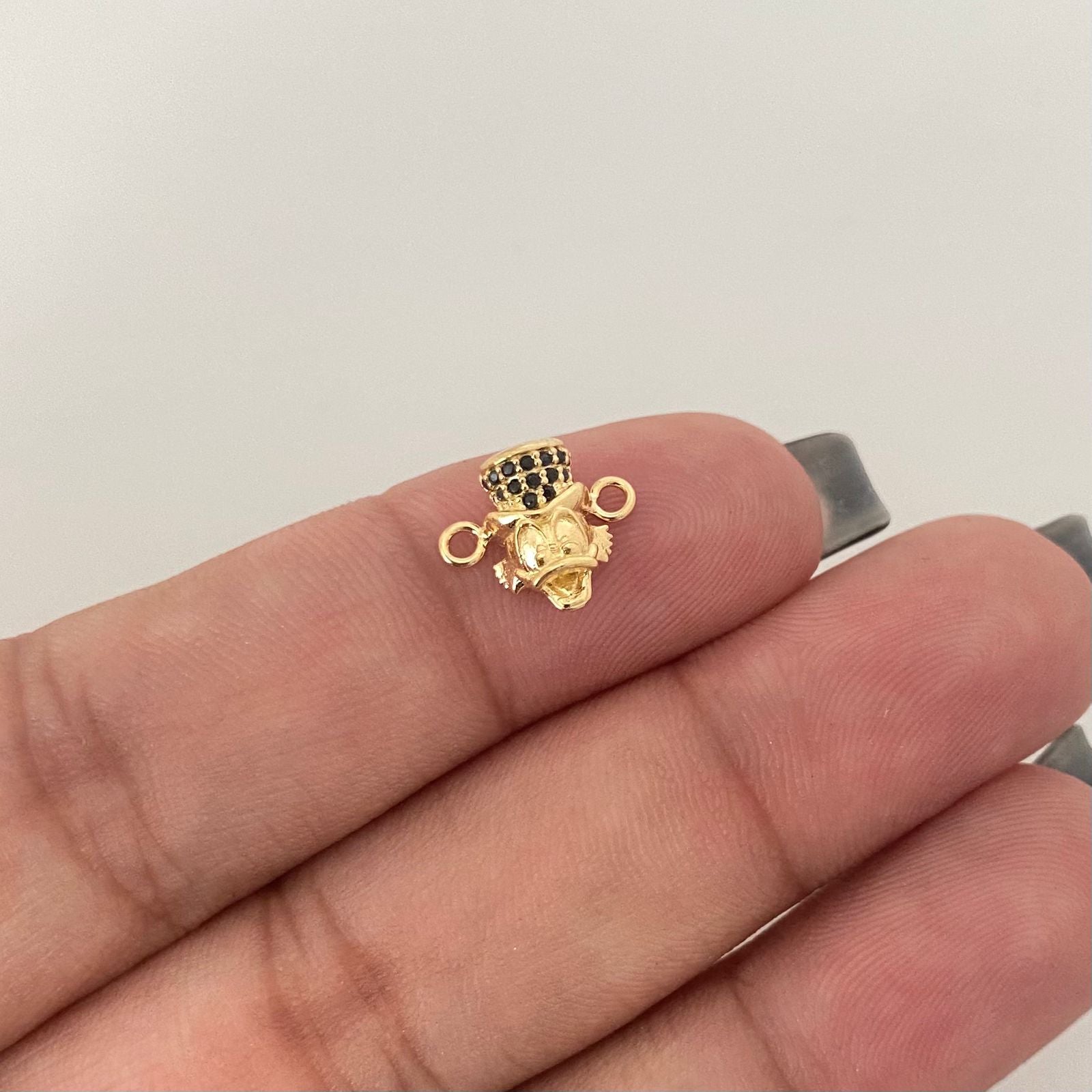 Herraje pato sombrero casting negro Oro amarillo 18k 1,10 Gr / 1,0 Cm