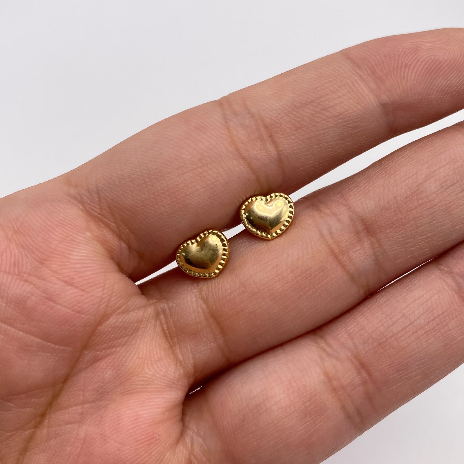Topos Corazon borde diamantado Oro amarillo 18k 0,7 Gr / 8,1 mm