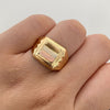Anillo Troquel cuadrado Tres oros 18k / Talla 9 / 2,9 Gr / 4,7 mm