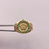 Anillo Rx circones verdes Oro amarillo 18k / Talla 8 / 7,46 Gr / 5,4 mm
