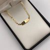 Pulso bebé tejido gota placa rectangulo Oro amarillo 1,25 Gr Broche 0,15