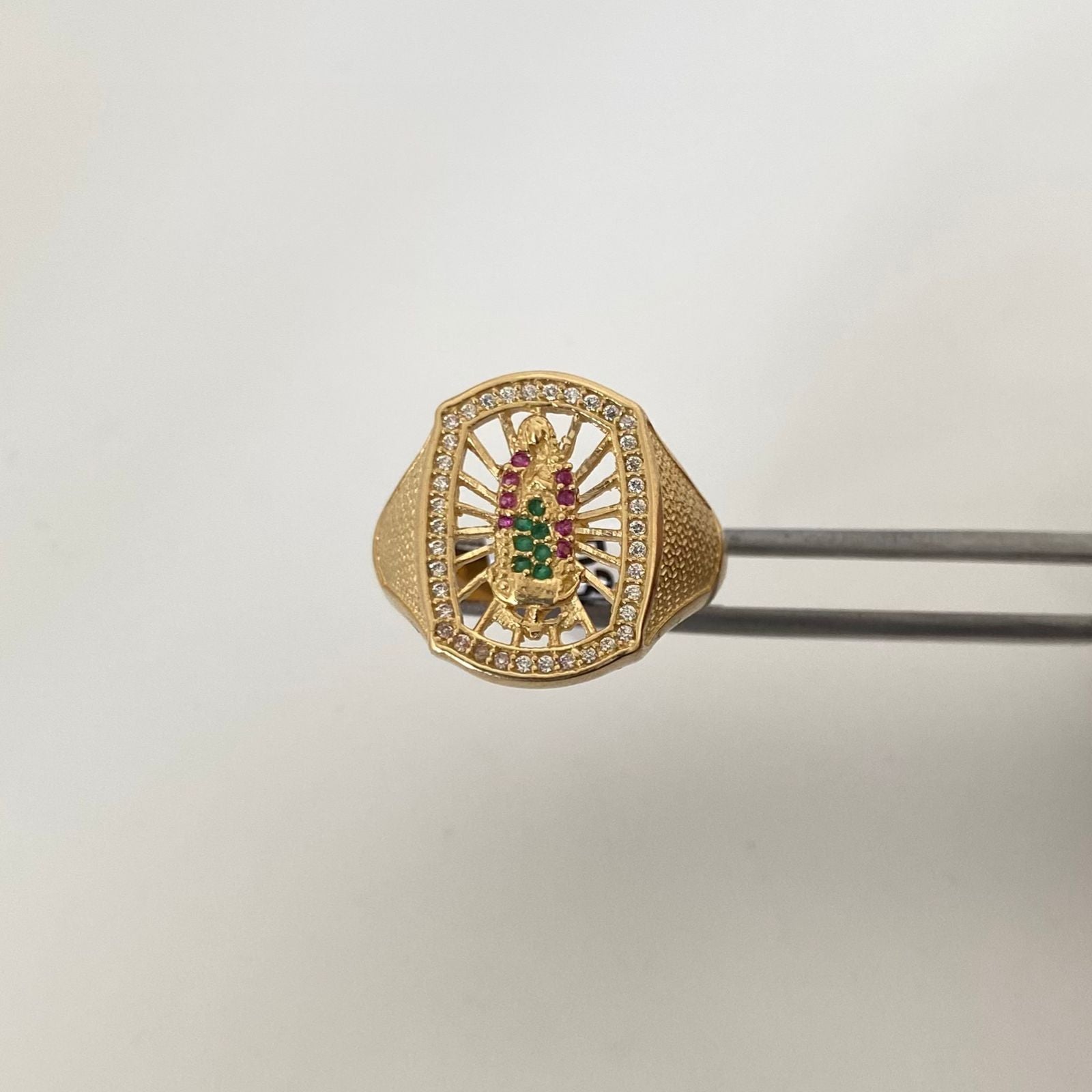 Anillo silueta virgen guadalupe casting Oro amarillo 18k / Talla 10 / 7,35 Gr
