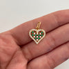 Dije Corazon Casting Verde y Blanco Oro amarillo 18k 1,9 Gr / 15,0 mm / 2 Cm