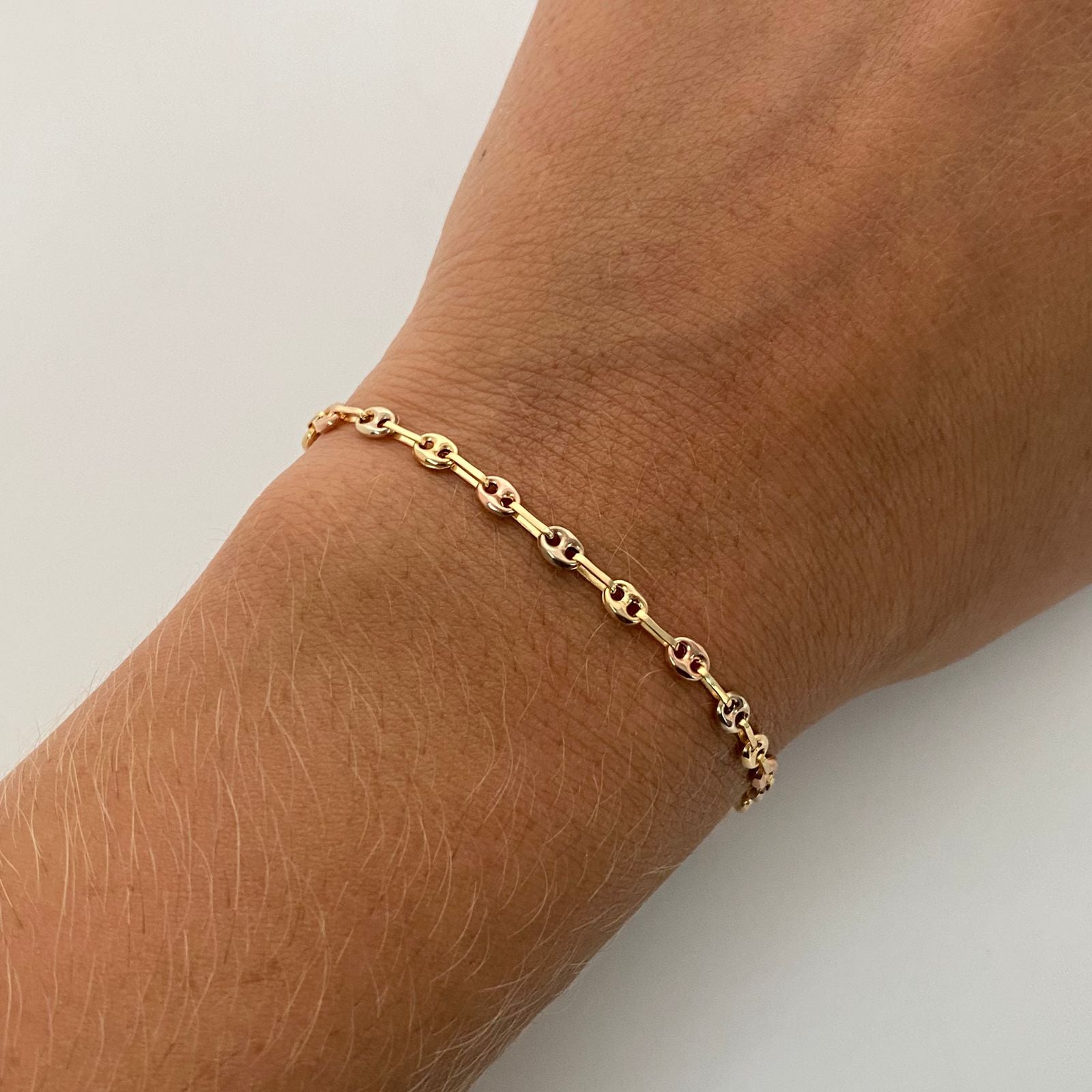 Tobillera Baby Gc Tres oros 18k 3,00 Gr / 3,4 mm / 26,2 Cm Broche 0,30