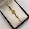 Pulsera tejida Herraje virgen milagrosa bolas lisas 6mm Oro amarillo 18k 1,95 Gr