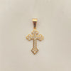 Dije cruz circones blancos punta de flecha  Oro amarillo 18k 2,4 Gr / 7,2 mm / 3,5 Cm
