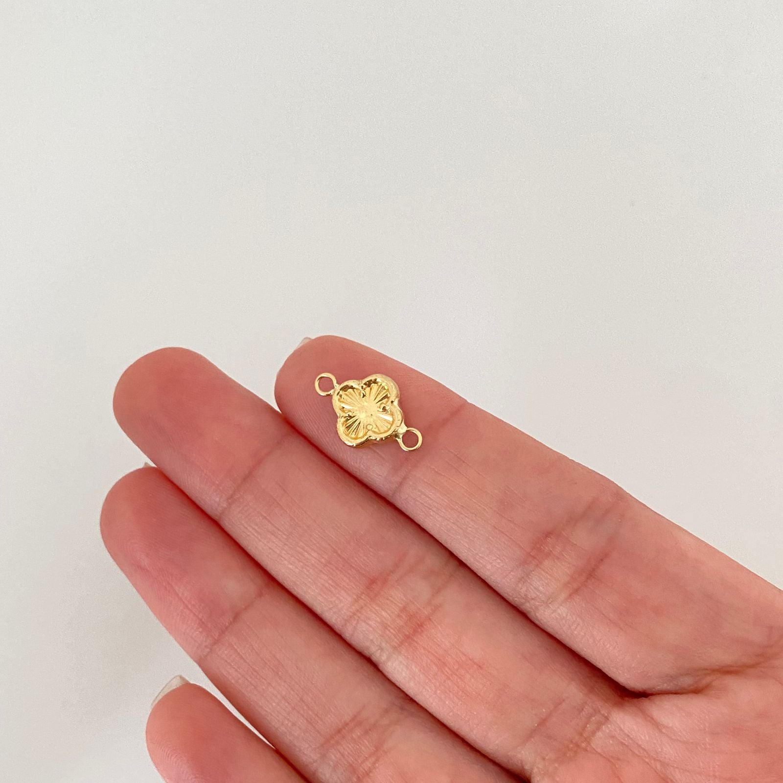 Herraje trebol diamantado Oro amarillo 18k 0,45 Gr / 1,5 Cm