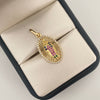 Dije guadalupe colores ovaladada Oro amarillo 18k 2,0 Gr / 2,6 Cm