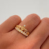 Anillo 15 Casting Blanco Oro amarillo 18k / Talla 7 / 2,45 Gr