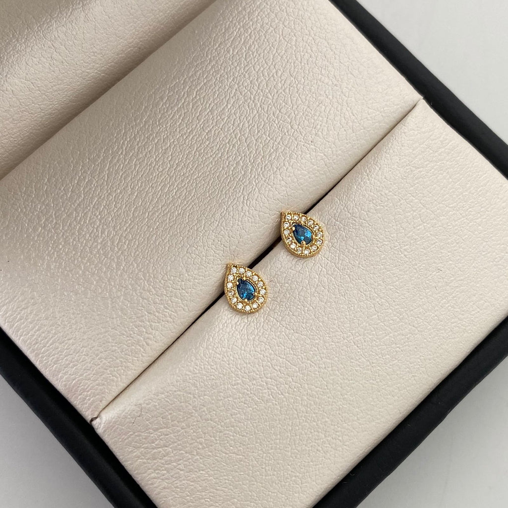 Topos Gota casting azul claro Oro amarillo 18k 0,85 Gr / 5,3 mm