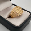Anillo San benito circones blanco Oro amarillo 18k / Talla 9 1/4 / 13,45 Gr