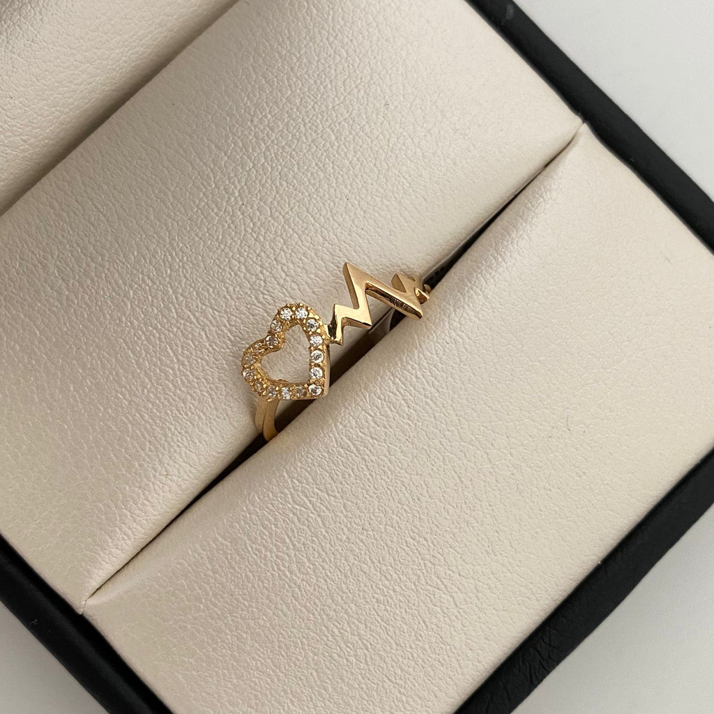 Anillo silueta corazon casting Oro amarillo 18k/ Talla 7 1/2 / 1,95 Gr / 8 mm