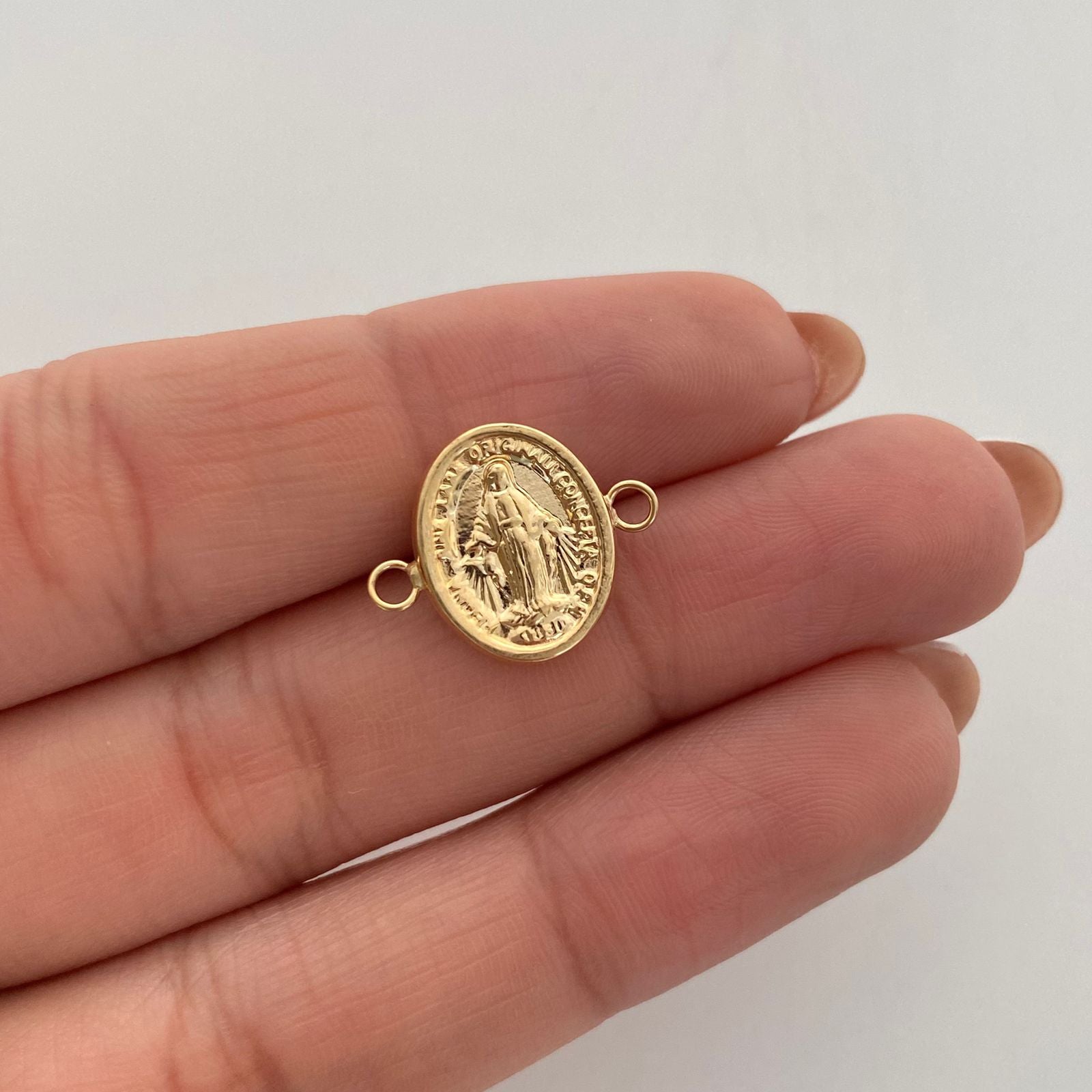 Herraje virgen milagrosa  Oro amarillo 18k 0,8 Gr / 1,2 Cm