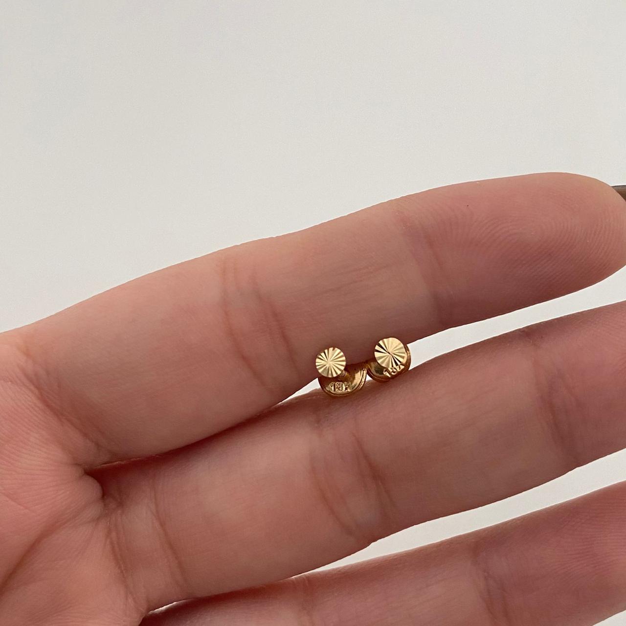 Topos Mini Redondos planos diamantados Oro amarillo 18k 0,4 Gr / 3,2 mm
