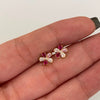 Topos Flor Casting Rojo y Blanco Oro amarillo 18k 0,95 Gr / 3,1 mm
