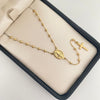 Rosario It virgen milagrosa con balines lisos Oro amarillo 18k +4 / 6,35 Gr / 2,4 mm / 45 Cm