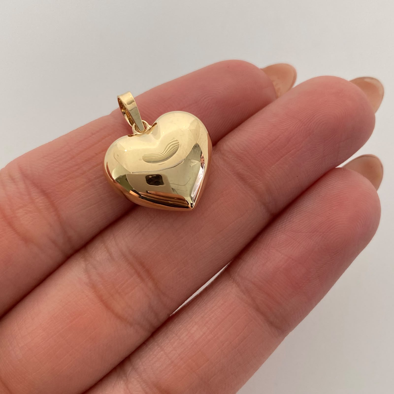 Dije It Corazon Inflado Oro amarillo 18k +6 / 1,2 Gr / 16,5 mm / 2 Cm