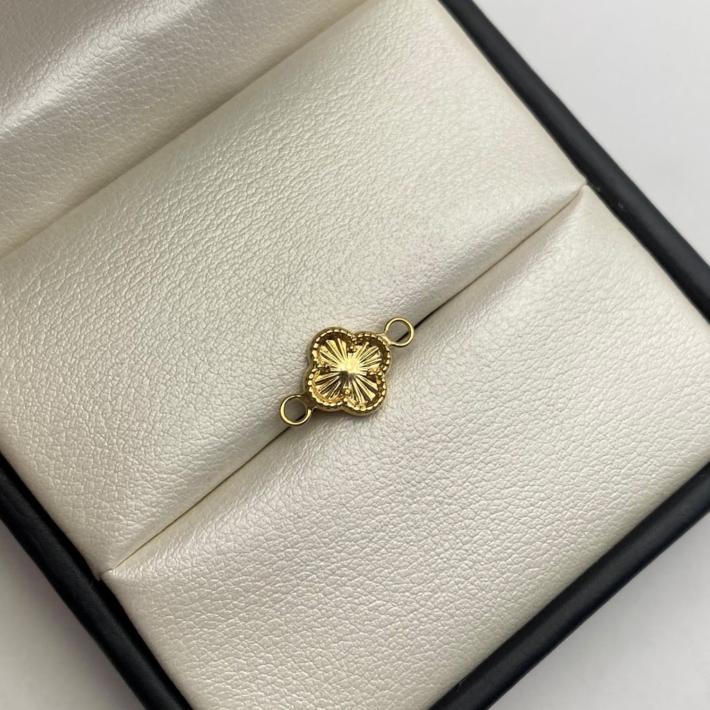 Herraje trebol diamantado Oro amarillo 18k 0,4 Gr / 1,3 Cm