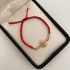 Pulsera tejida con herraje de virgen de guadalupe y balines lisos y diamantados 4mm Tres oros 18k 2,25 Gr