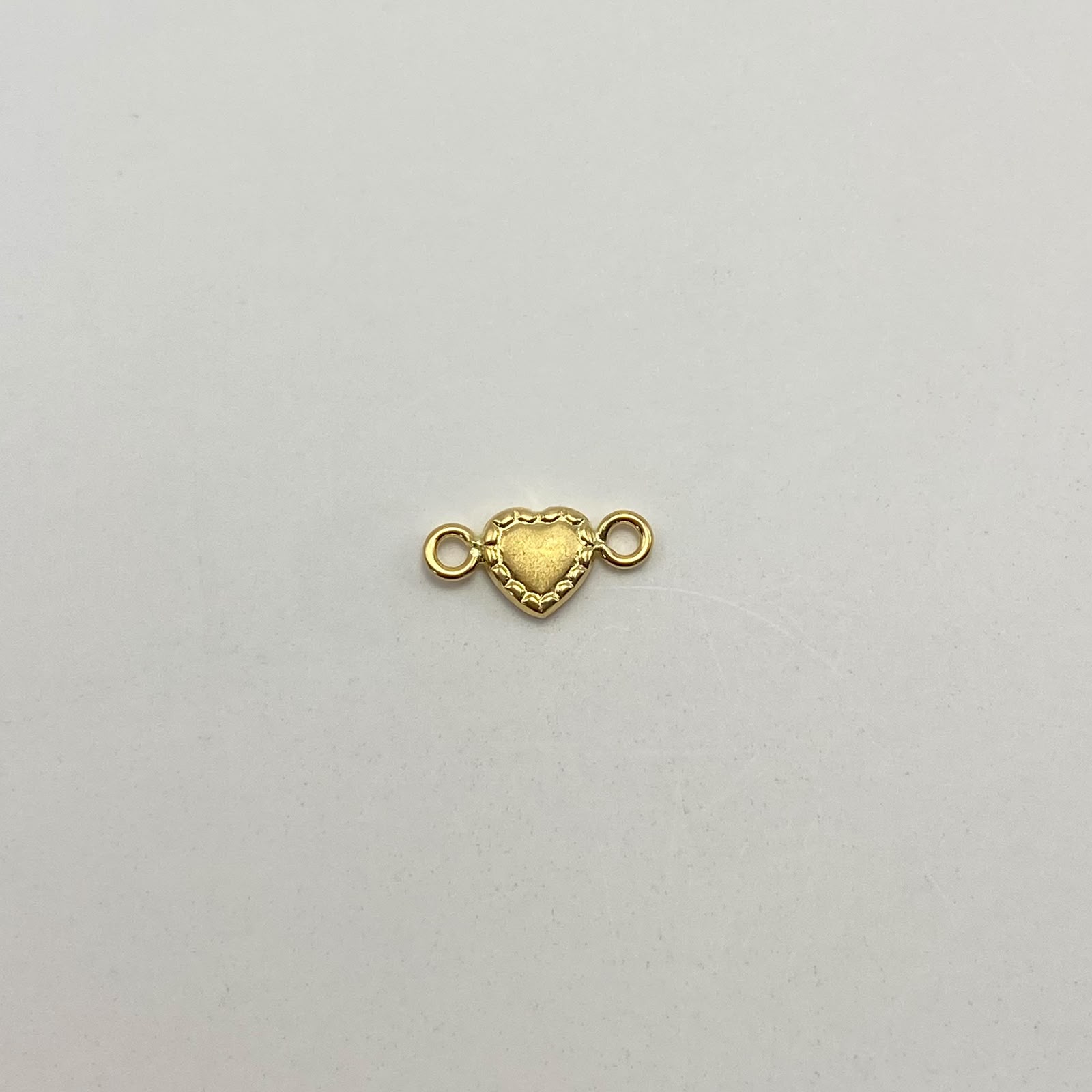 Herraje Corazon borde diamantado Oro amarillo 18k 0,25 Gr / 1,2 Cm