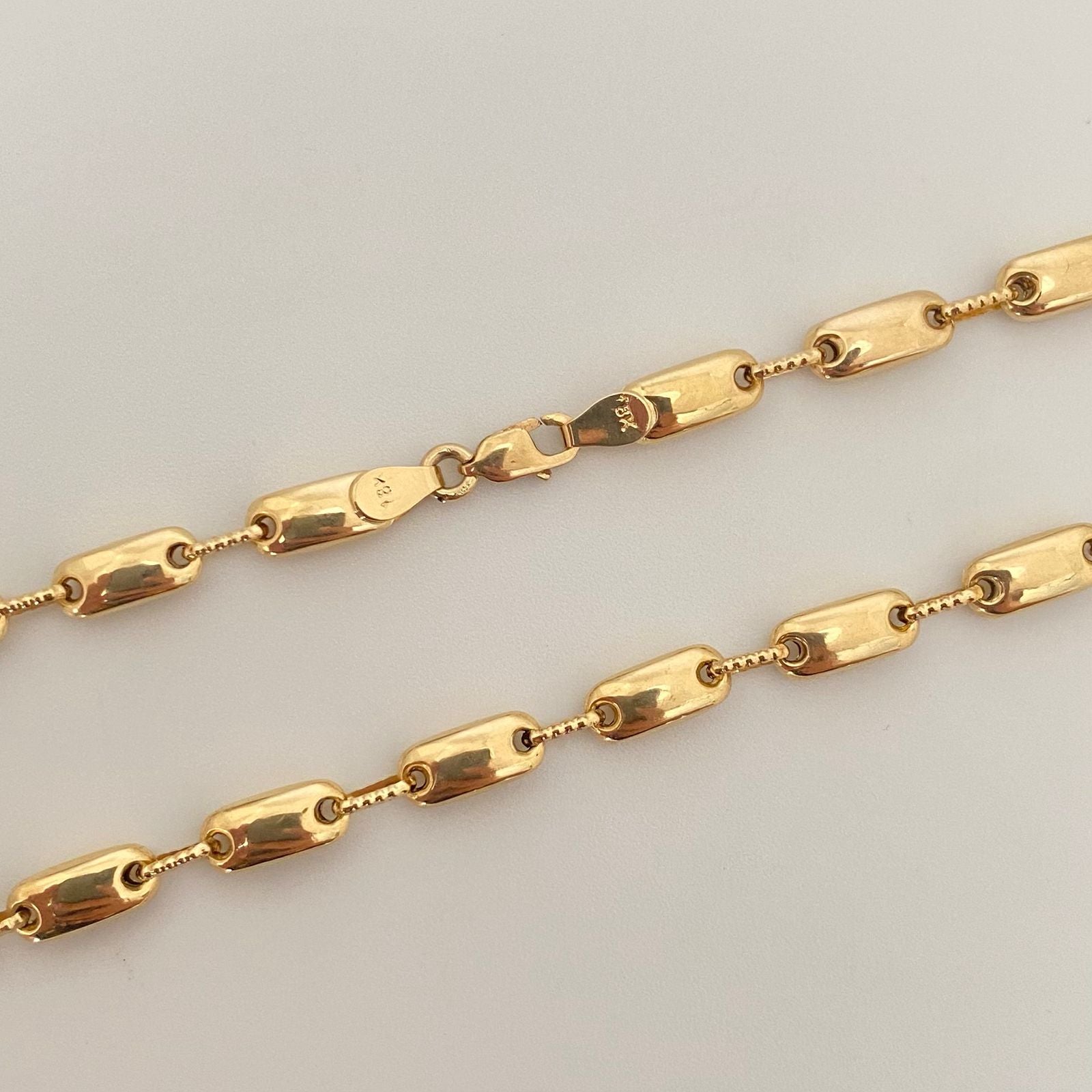Cadena rustica eslabones lisos Oro amarillo 18k 14,60 Gr / 4,5 mm / 60 Cm Broche 0,40
