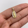 Dije Virgen de guadalupe circones blancos Oro amarillo 18k 1,25 Gr / 9,2 mm / 2,3 Cm