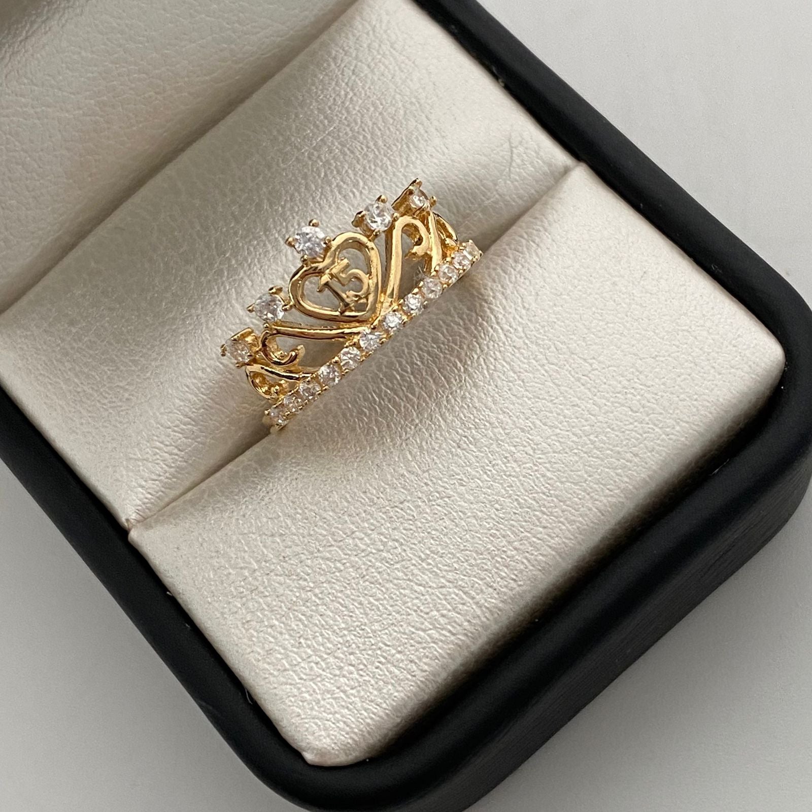 Anillo 15 Casting Blanco Oro amarillo 18k / Talla 7 / 2,5 Gr