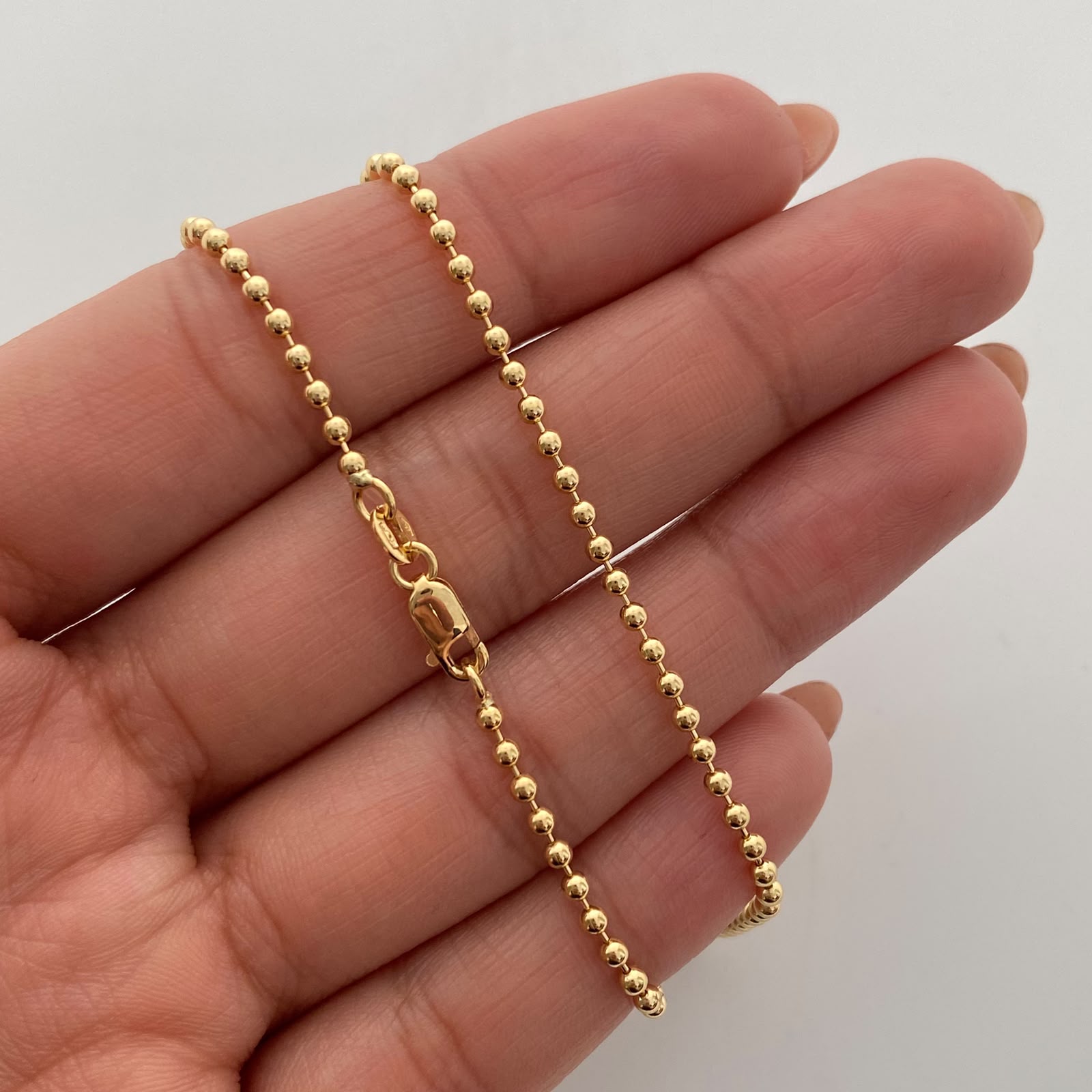 Cadena It Militar Lisa  Oro amarillo 18k +2 / 9,7 Gr / 2 mm / 60 Cm