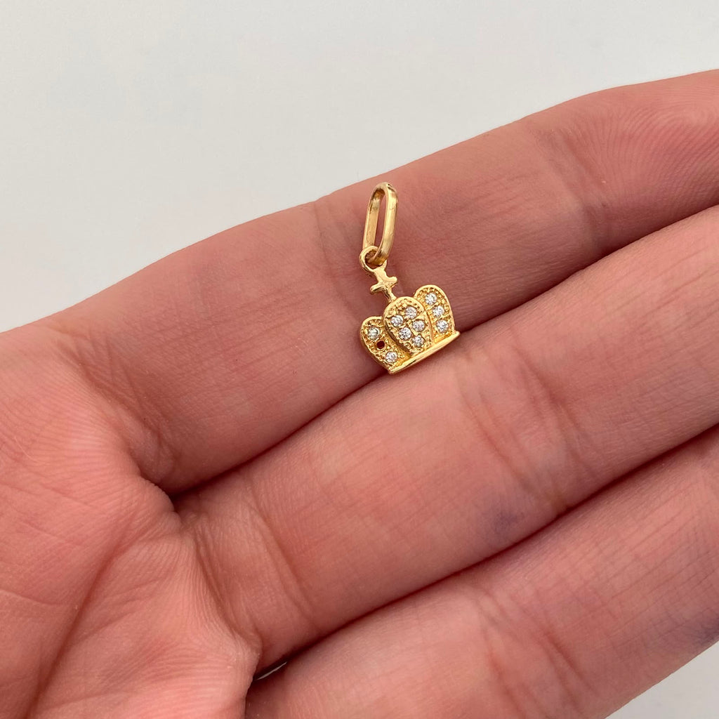 Dije Corona Casting Oro amarillo 18k 0,8 Gr / 8,1 mm / 1,4 Cm