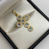 Dije Cruz Casting Azul Oro amarillo 18k 2,35 Gr / 17,7 mm / 3 Cm
